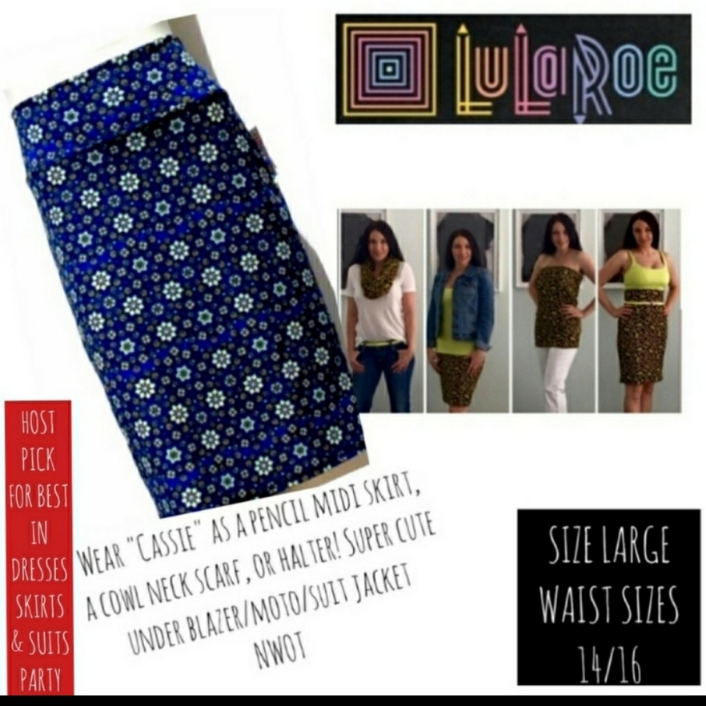 Lularoe Skirt Size Large Cassie Pencil Midi NWT - Picture 6 of 10